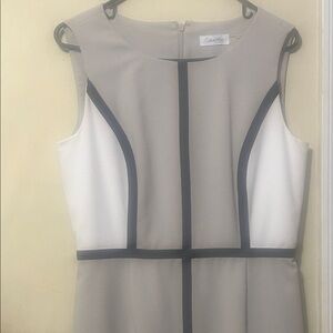 Calvin Klein Women's Gray and White Dress size 8